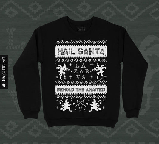 LAZARVS 'HAIL SANTA' XMAX SWEATER BLACK
