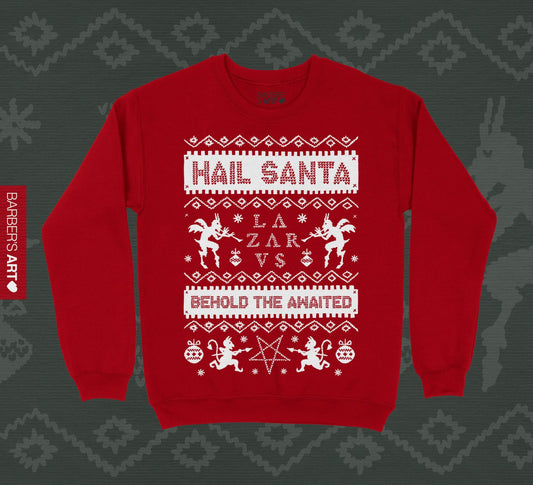 LAZARVS 'HAIL SANTA' XMAX SWEATER RED