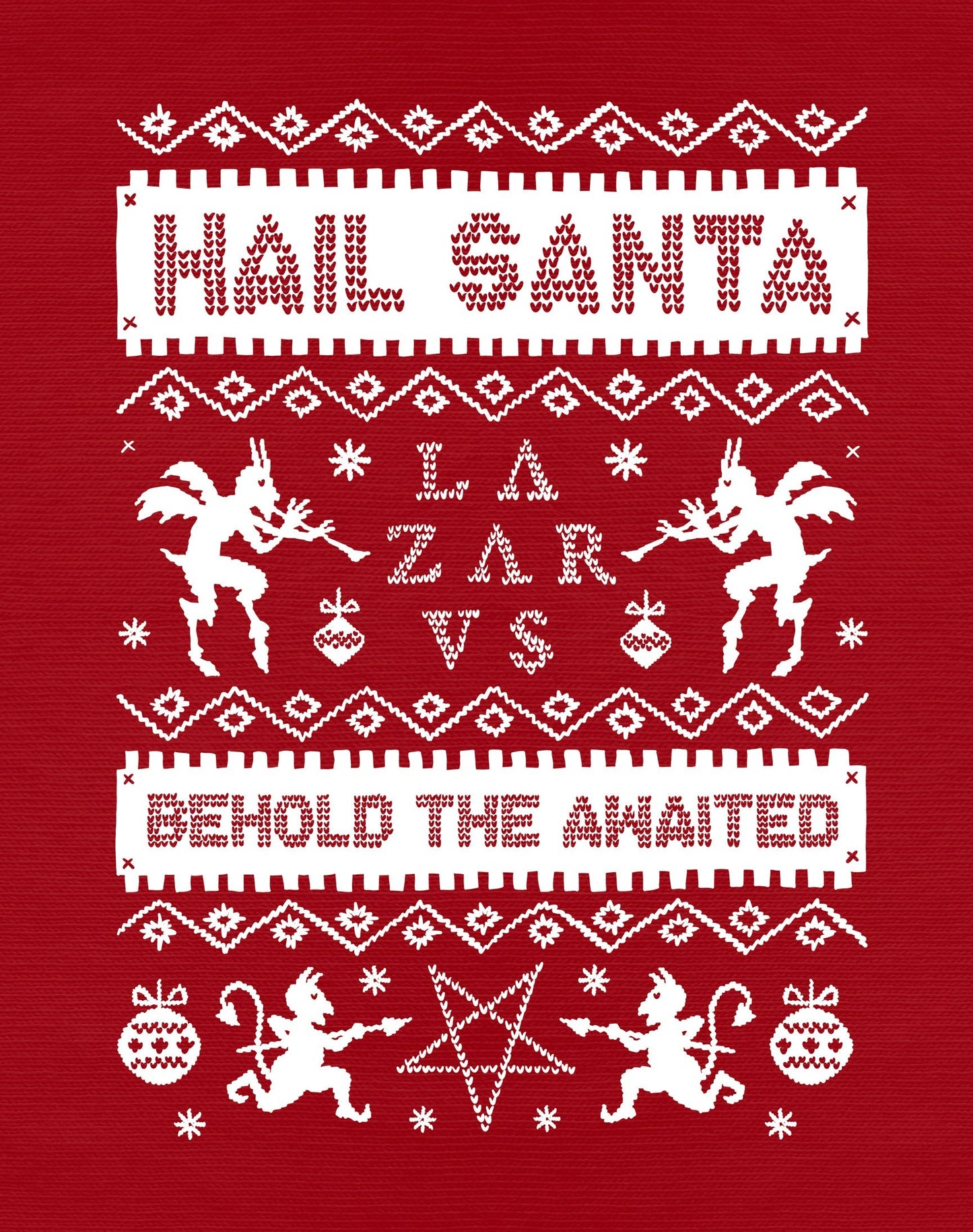 LAZARVS 'HAIL SANTA' XMAX SWEATER RED