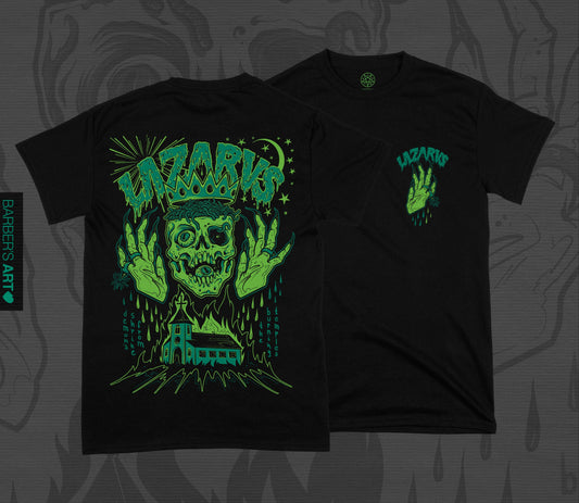 LAZARVS BURNING TEMPLES T-SHIRT BLACK